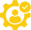 gear person check icon